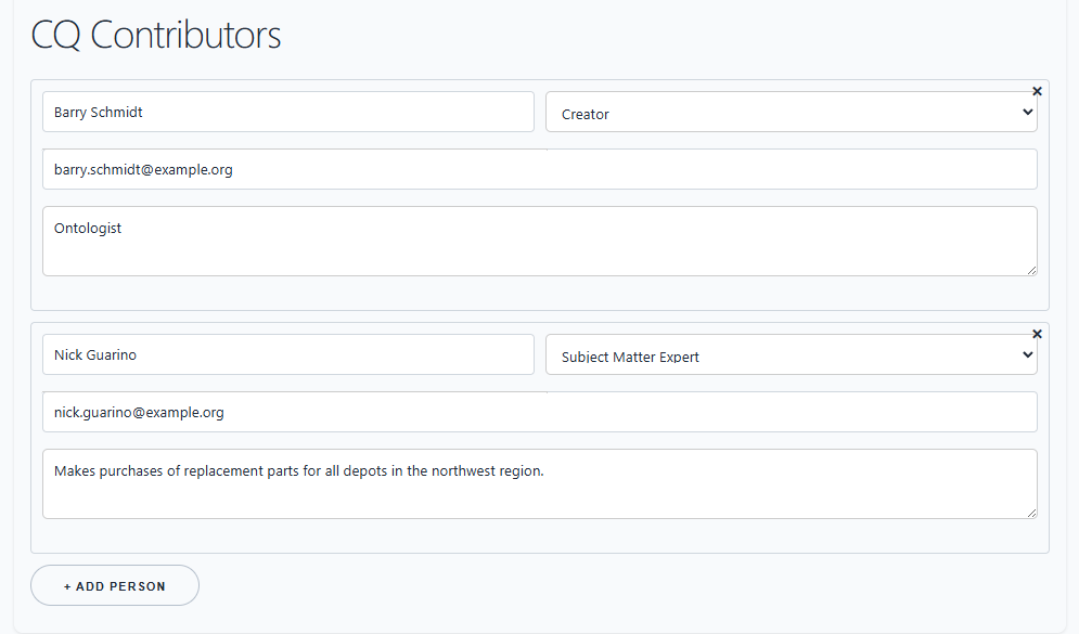 CQ contributor form section